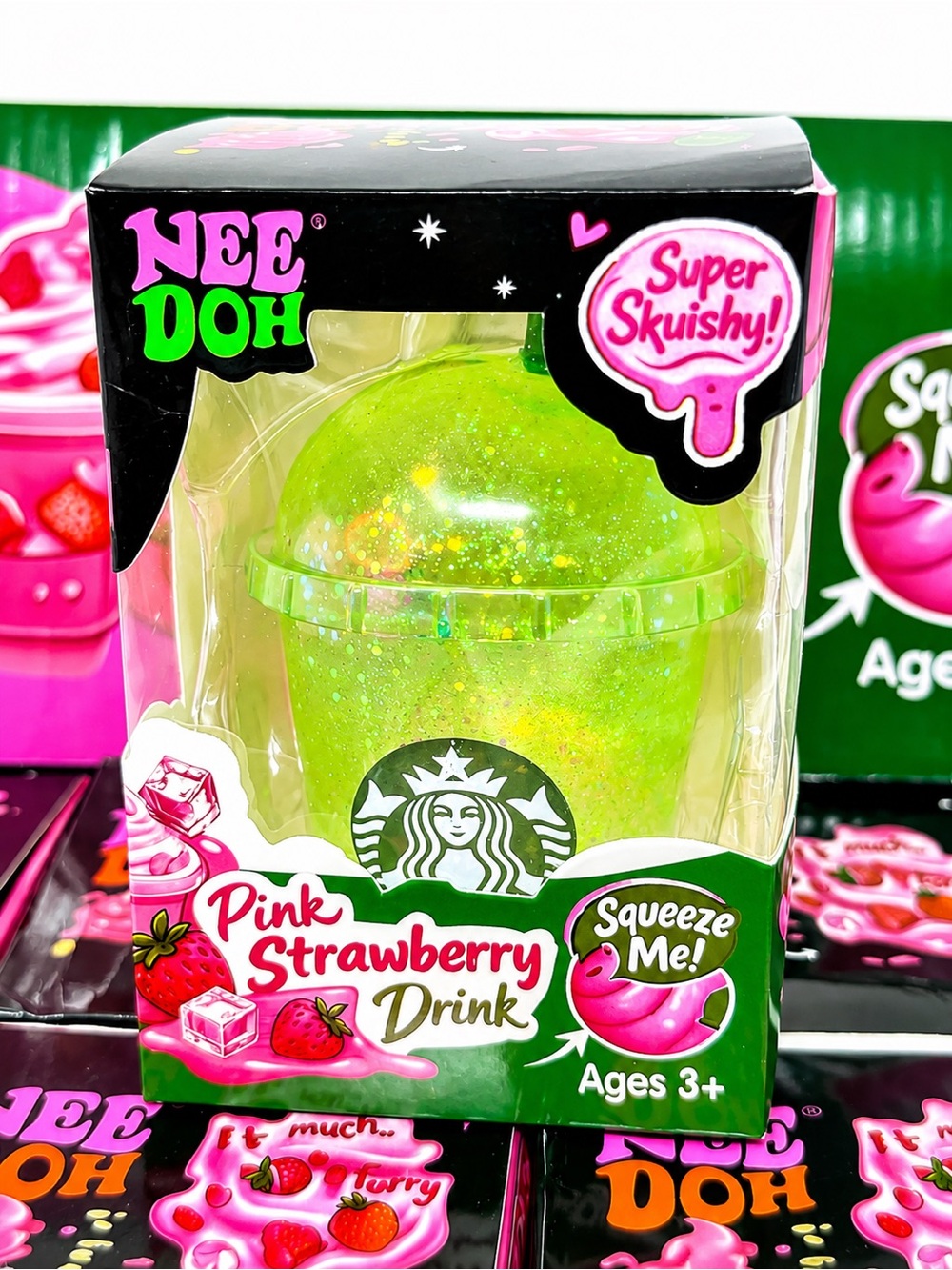 Pink Drink Starbucks Sugar Squishy Cup Toy GREEN